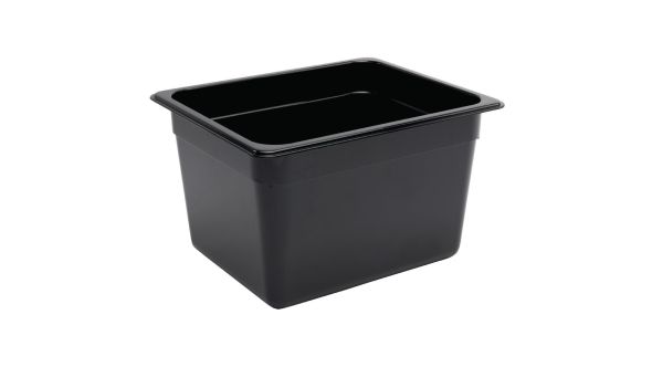 Vogue Polycarbonate 1/2 Gastronorm Container 200mm Black