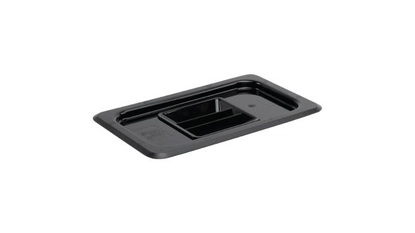 Vogue Polycarbonate 1/4 Gastronorm Lid Black