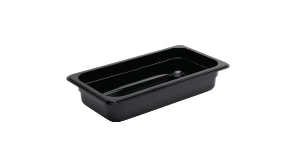Vogue Polycarbonate 1/3 Gastronorm Container 65mm Black
