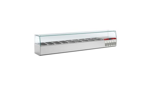 Diamond SX198G/PP9 Stainless Steel Topping Unit with Right Glass, 9 x 1/4 GN