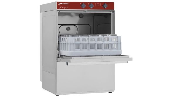 Diamond DC402/6-PS 400mm Basket Frontloading Glasswasher with Drain Pump, 16 Pint Capacity