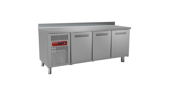 Diamond BMIV20/R2-BA 3 Door Stainless Steel Refrigerated Counter with Splashback, 395 Litres
