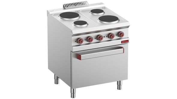 Diamond E7/4PF7-N 4 Rounded Hobs Freestanding Electric Range Cooker on Electric Oven, 13.5kW