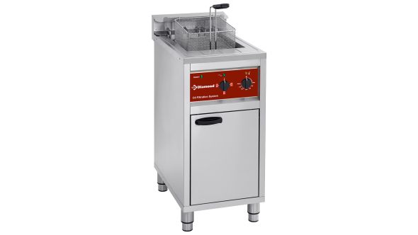 Diamond FSM-16E/FL Electric fryer with filtration system, 1 tank 16 liters, on cabinet