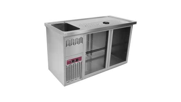 Diamond KBR-21G Bar Counter with 2 Compartments, Draining Board and Left Side Sink