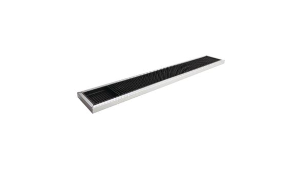 Beaumont Rubber Bar Mat with Stainless Steel Frame 600 x 100mm 3626