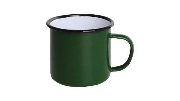 Olympia Enamel Mugs Green 350ml (6 Pack) JM-516C