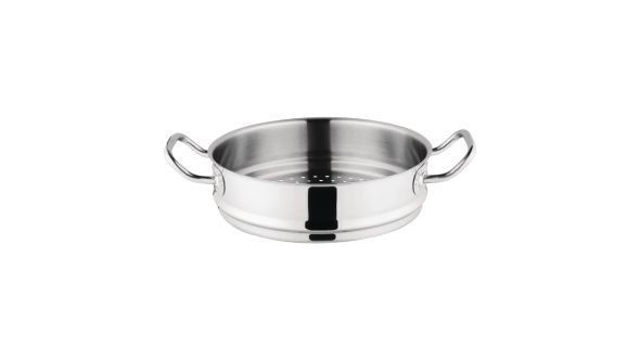 Vogue Stainless Steel & Aluminium Tri-Wall Steamer 24cm