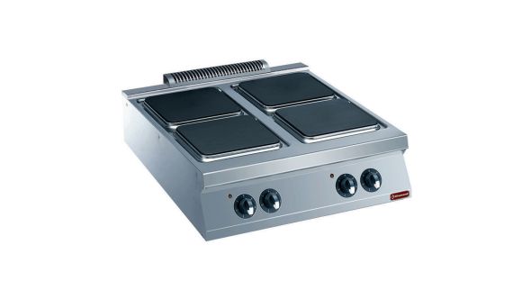 Diamond E22/4PQ8T-N 4 Squared Hobs Countertop Electric Range Cooker, 16kW