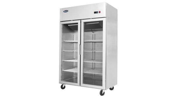 Atosa YCF9408GR Slimline Glass Double Door Upright Freezer, 900 Litres