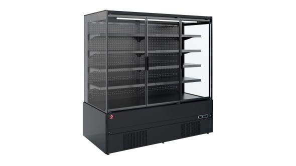 Diamond PML09-H5 Black Refrigerated Self Service Display w/ Swinging Doors