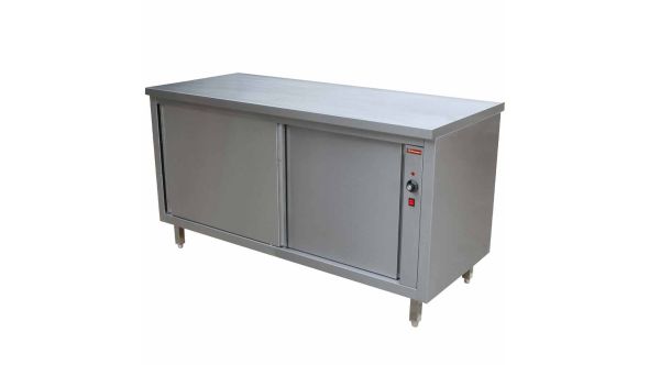 Diamond TE147-B Hot Cupboard with Sliding Doors 1400mm