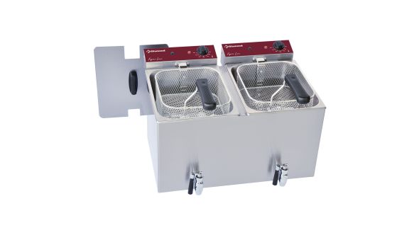 Diamond F8E-D2 Electric Table Top Fryer w/ Tap, 2 x 8 Litres