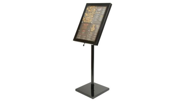Securit LED Menu Display Case Black MCS-4A4-BL-SET