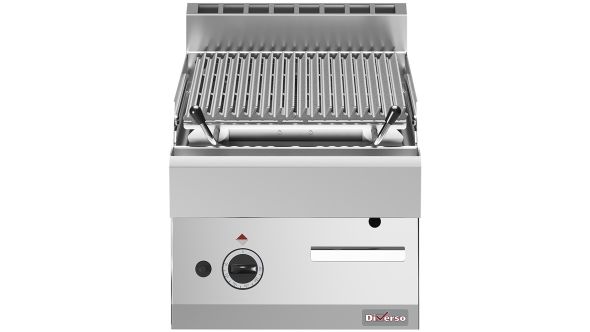 Diverso WR-PLX1-40 Lavastone grill - 1/2 module, cooking grill in cast iron "double face"
