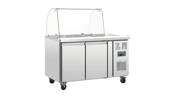 Polar U-Series Double Door Refrigerated Gastronorm Saladette Counter