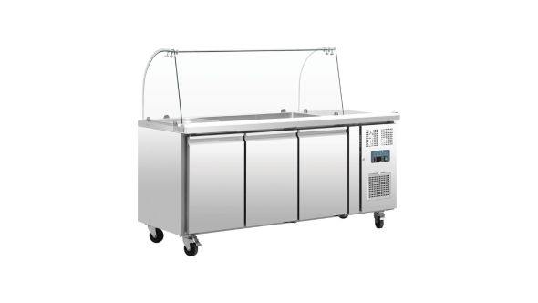 Polar U-Series Triple Door Refrigerated Gastronorm Saladette Counter