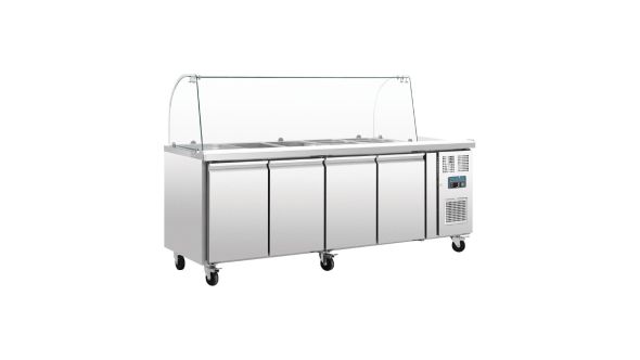 Polar U-Series Four Door Refrigerated Gastronorm Saladette Counter
