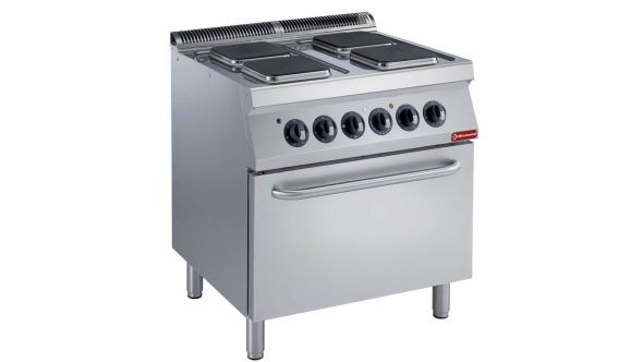 Diamond E17/4PQF8-N 4 Squared Hobs Freestanding Electric Range Cooker on Electric Oven, 16.4kW