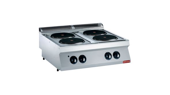 Diamond E17/4P8T-N 4 Rounded Hobs Countertop Electric Range Cooker, 10.4kW