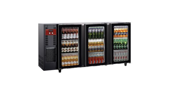 Diamond TAVT/3G-R2 Hinged Glass Triple Door Black Bottle Cooler, 579 Litres