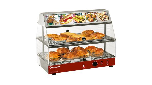 Diamond VLD2-R Counter-Top Heated Display Case with Light Up Sign