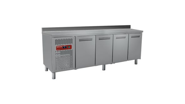 Diamond MR4/R2-BA 4 Door Stainless Steel Refrigerated Counter with Splashback, 550 Litres