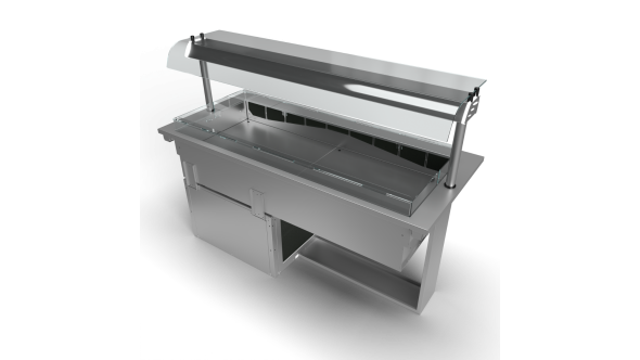 Moffat D4RW Drop-In Refrigerated Well Model with Curved Glass Open Front Gantry