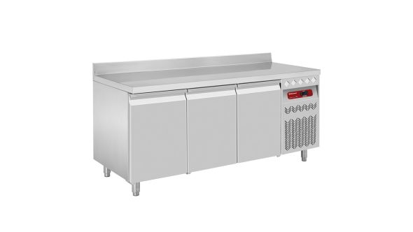 Diamond DT178/P9A 3 Door Refrigerated Preparation Counter with Splashback, 405 Litres
