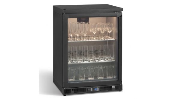 Gamko GF/100LG Left Hand Hinged Glass Single Door Anthracite Bottle Cooler, 50 Pint Glasses