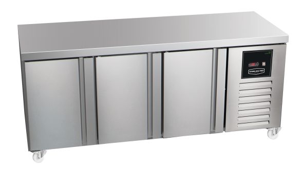 Sterling Pro Green SNI-7-180-30-NS 3 Door Counter Freezer Plain Top, 452 Litres
