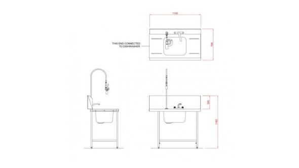 Hobart SD1150R/L Inlet Double Rack Table & Sink