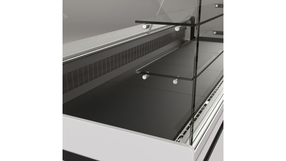 Diamond VB10XD3/R2 Flat Glass Dark Wood Refrigerated Serveover Counter, 1038mm