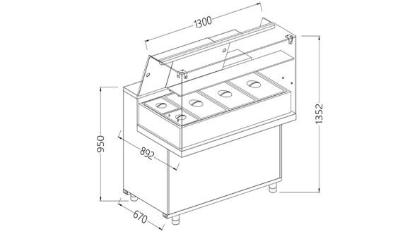 Diamond MA13X Heated Display Counter without Understorage, 0.45kW