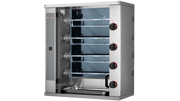 Diverso WR-RVEL-E4 SMALL Vitroceramic chicken roaster, 4 spits (12 chicken)