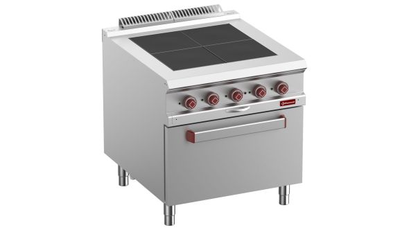 Diamond E9/4SPF8-N 4 Squared Hobs Freestanding Electric Range Cooker on Electric Oven, 16kW