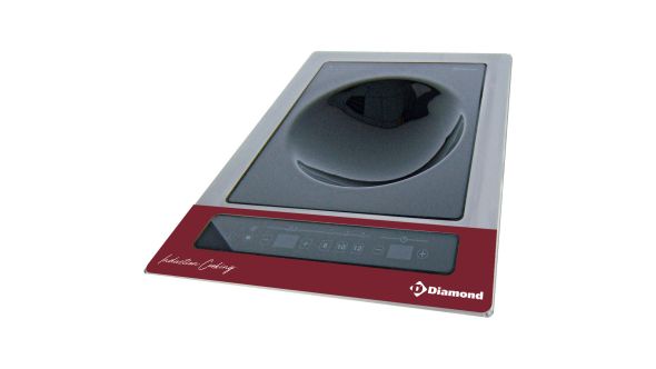 Diamond WOKI-60IP/TR-SH/R Electric Induction Hob & Built-in Wok with Tactile Keys, 6kW