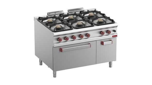 Diamond G9/6BFA12-N 6 Burner Gas Range on Gas Oven & Closed Cupboard