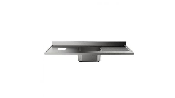 Sammic Sink unit (worktop only) 1800 x 600 mm FR-618/111R (drying rack on right + sink + waste hole on left)