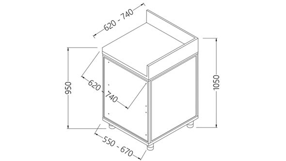 Diamond CL90X/5 Neutral Rear Angle - Closed 90°, With Backsplash