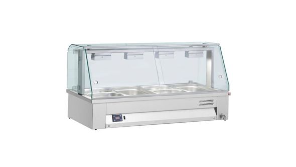 Inomak MBV614 Counter Top Bain Marie With Glass Canopy 4 x GN1/1