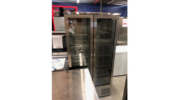 Blizzard 6172320522030125 GRADED-02002 BAR20SS Upright Double Hinged Glass Door Bottle Cooler