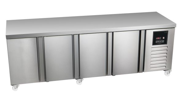 Sterling Pro Green SPI-7-225-40-NS 4 Door Fridge Counter Plain Top, 615 Litres