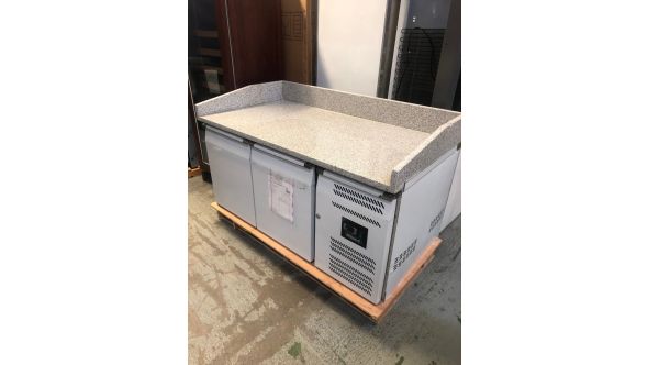 Blizzard 6451249721070130 GRADED-02033 Double Hinged Door Pizza Prep Counter with Granite Worktop