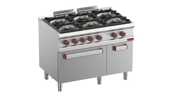 Diamond G7/6BFEVA11-N 6 Stove Freestanding Gas Range Cooker on Electric Convection Oven & Neutral Cupboard, 2.6kW