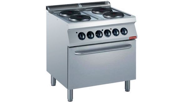 Diamond E17/4PF8-N 4 Rounded Hobs Freestanding Electric Range Cooker on Electric Oven, 16.4kW