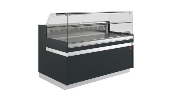 Diamond VB13XA1/R2 Flat Glass Black Refrigerated Serveover Counter, 1538mm