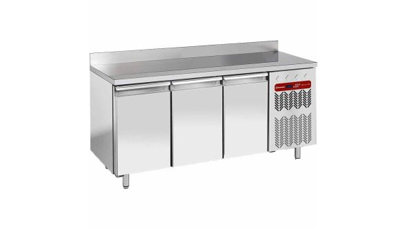 Diamond TG3N/HA-R2 3 Door Stainless Steel Refrigerated Counter with Splashback, 405 Litres