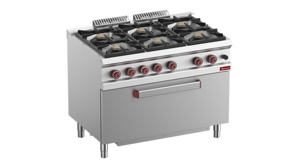 Diamond G7/6BFM11-N 6 Stove Freestanding Gas Range Cooker on Electric Convection Oven