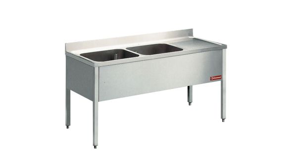 Diamond L1620D-KD-D 2 Tanks Sink w/ Right Draining Board